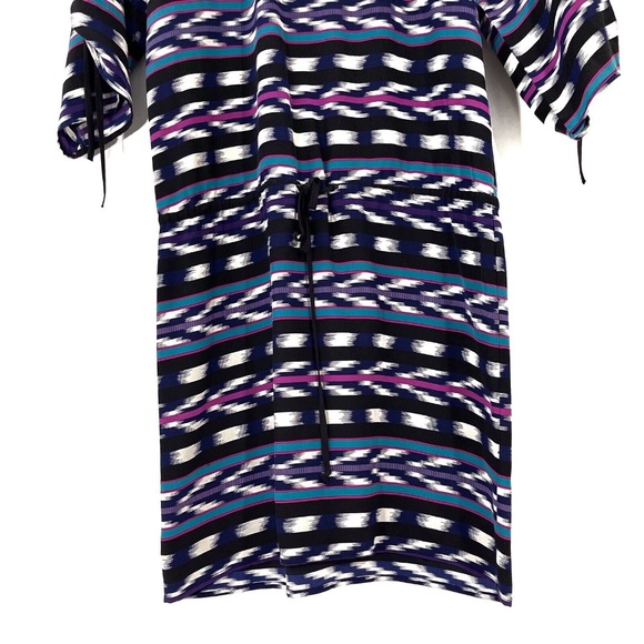 Yumi Kim Women’s Size XS Multi Color Striped Silk Lightweight Tie Keyhole Dress - Picture 3 of 12